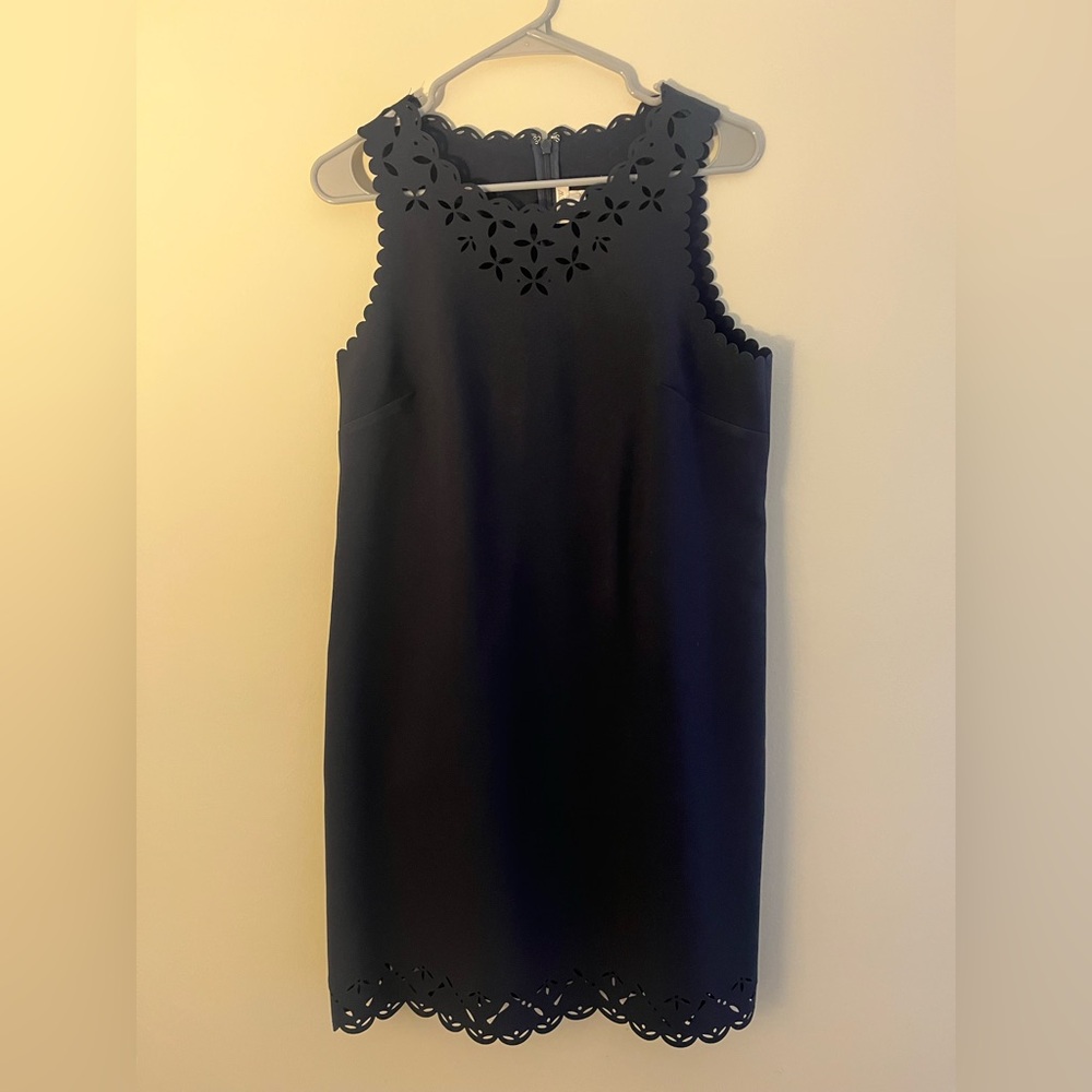 J. Crew - Dark Navy Blue Scalloped Mini Dress